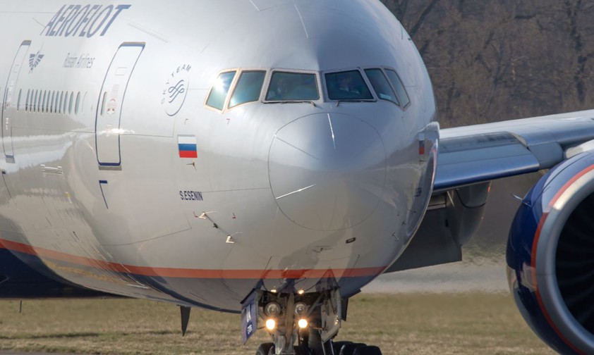 Boeing 777 von Aeroflot: Noch in der Welt unterwegs.