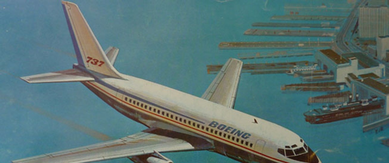 <strong>Das Baby:</strong> Bis zur 737 hatte Boeing nur große Flugzeuge hergestellt. Das 28.7 Meter lange Flugzeug wirkte neben den anderen Modellen 727 (40,6 Meter) und 707 (44,2 Meter) wie ein Zwerg. Daher bekam es den Übernamen Baby-Boeing.