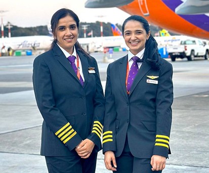 Pilotinnen von Akasa Air: Das Cockpitpersonal hat zahlreich gekündigt.