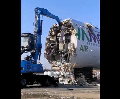 Abbruch der Boeing 747: Trauriges Bild.