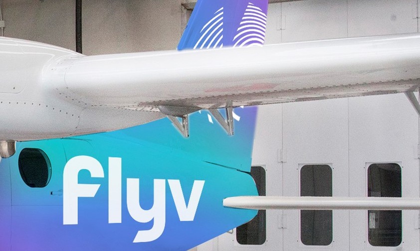 Flugzeug, das virtuell eine Flyv-Bemalung erhalten hat: 2023 soll es losgehen.
