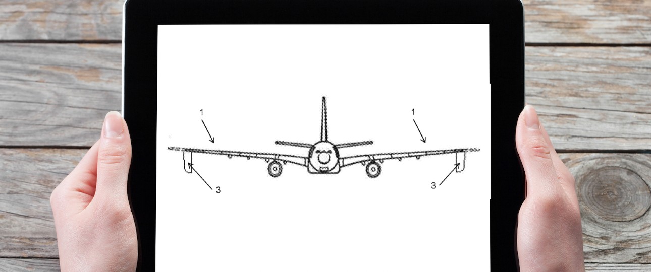 Eine Zeichnung aus Airbus' Patentantrag aus dem Jahr 2014: Der europäische Flugzeugbauer ...