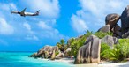 Airbus A350 über Seychellen-Strand: Dieses Modell setzt Aeroflot ein.