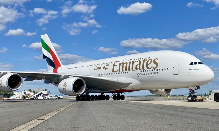 Emirates-Jet in Berlin: Bisher fast ausschließlich bei der Messe ILA in der Hauptstadt zu Gast.