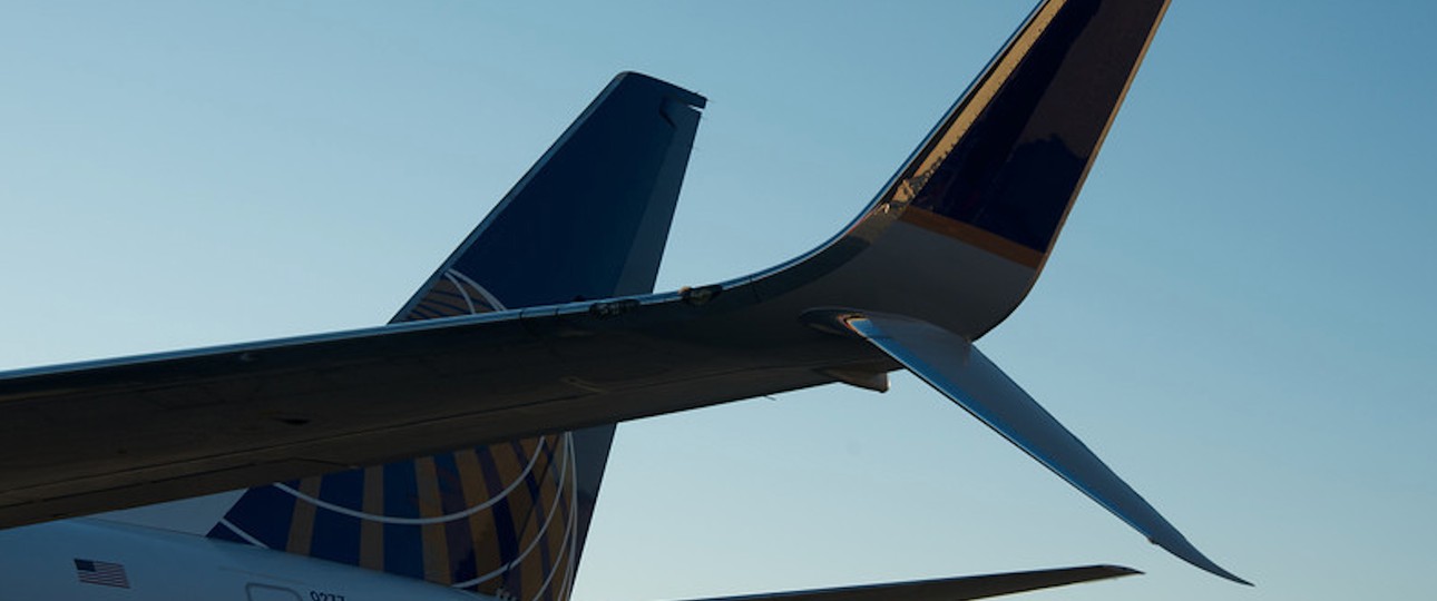 Höhenruder einer Boeing 737 von United: Aktuatoren-Vereisung kann bei manchen Jets Ruderpedale blockieren.