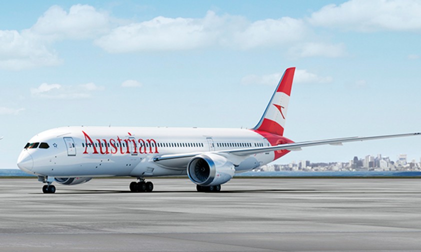 Boeing 787 in den Farben von Austrian Airlines: Zuerst nach Nordamerika.
