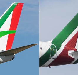 Heckflossen von Aeroitalia (links) und Alitalia: Zu ähnlich?