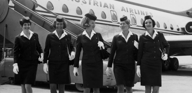 Chic in den 70-ern: So sahen die Austrian-Airlines-Uniformen zwischen 1969 und 1972 aus.