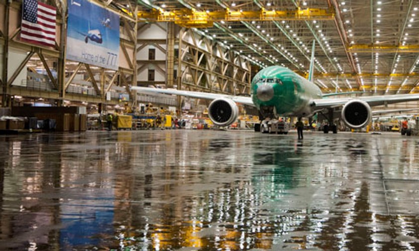 Produktionshalle der Boeing B777: Neue Kundin für Boeing.