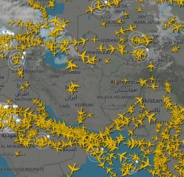 Nahost-Luftraum: Viele Orte werden gemieden.