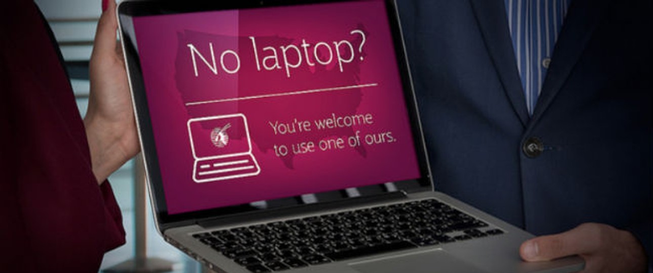 Laptop von Qatar Airways: Passagiere können sie bei der Airline leihen.