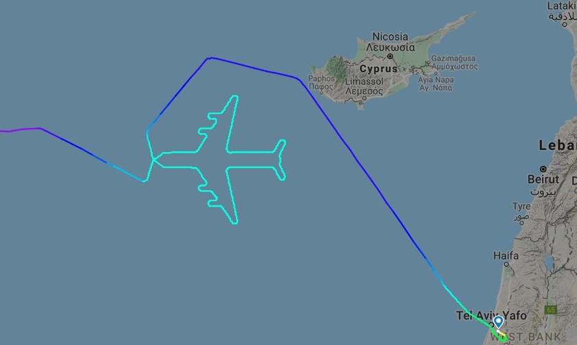 El Al malt Boeing 747 in den Himmel