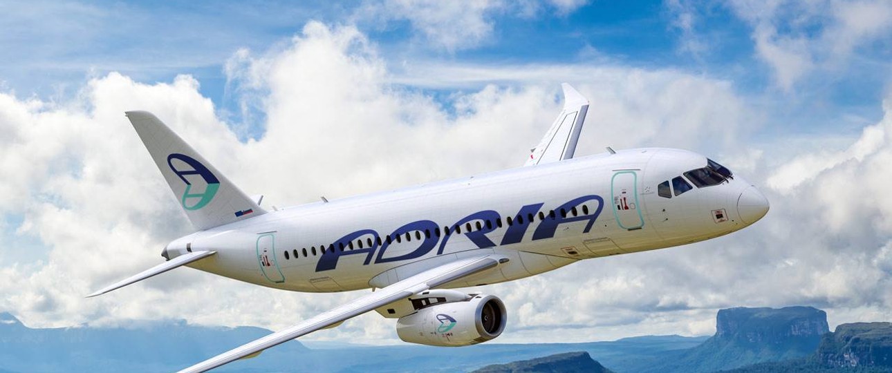 Superjet in den Farben von Adria Airways: Es wird bei der Visualisierung bleiben.