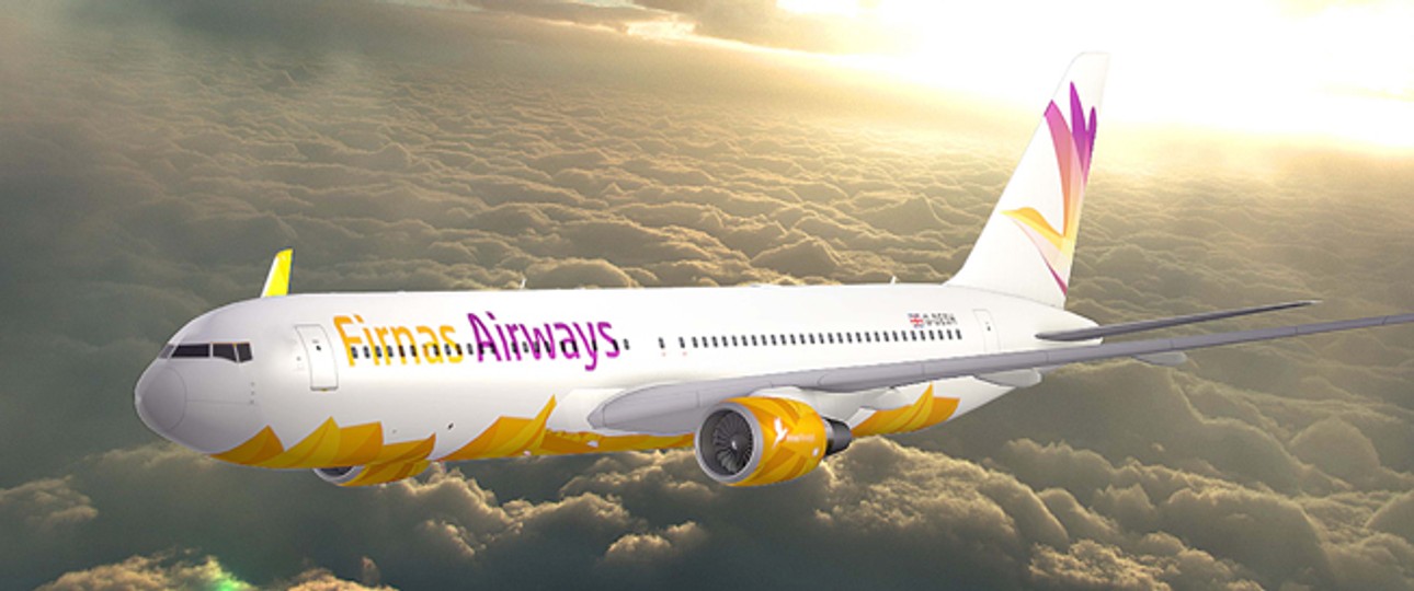 Boeing von Firnas Airways: Noch befindet sich die Airline in Gesprächen mit Leasingfirmen.