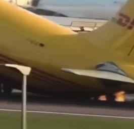 airbus a330 dhl eat tailstrike london