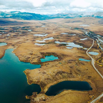 Der Tombstone Nationalpark bei Dawson City von oben