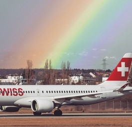 Airbus A220 von Swiss in Genf: Kaum noch Flüge.