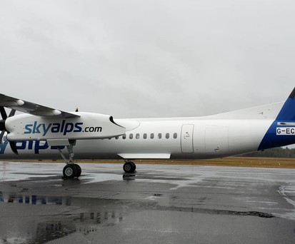 Die erste Dash 8 von Sky Alps: Die ehemalige Flybe-Maschine trägt die Seriennummer MSN4237.