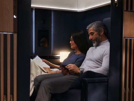 Allegris-Doppelsuite an Bord des Airbus A350 von Lufthansa: Flugbegeleitnede kritisieren Enge.