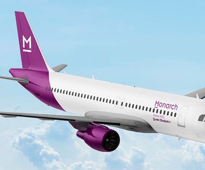 Die neue Lackierung von Monarch Airlines: Viel Weiß.