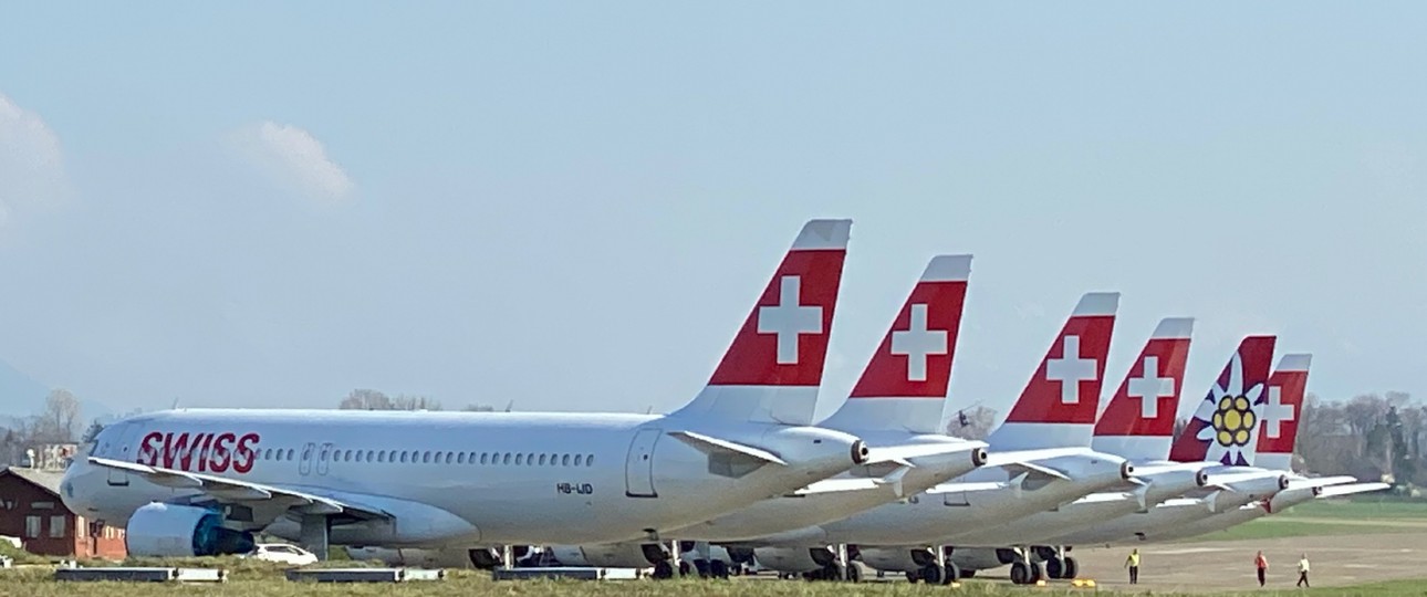 Geparkte Flieger von Swiss: Zwist mit den Piloten.