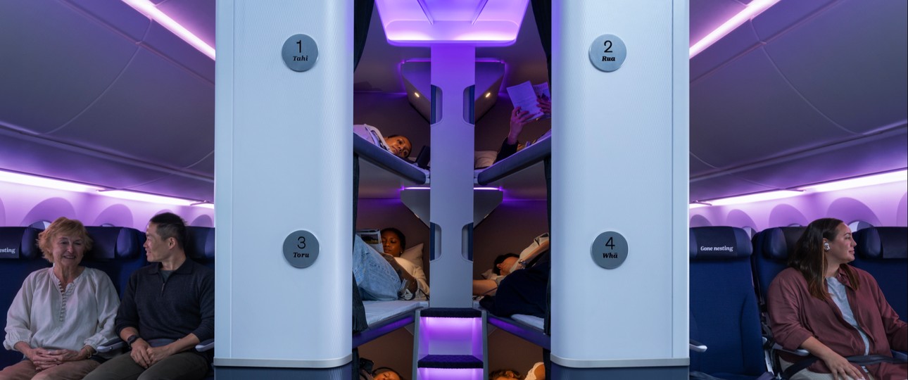 Sky Nest von Air New Zealand: Etagenbetten für alle. 