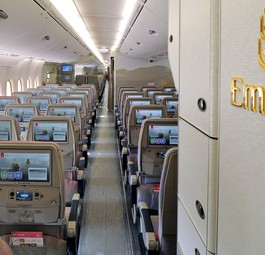Emirates-Kabine: In einem Flieger wurde es ungemütlich.