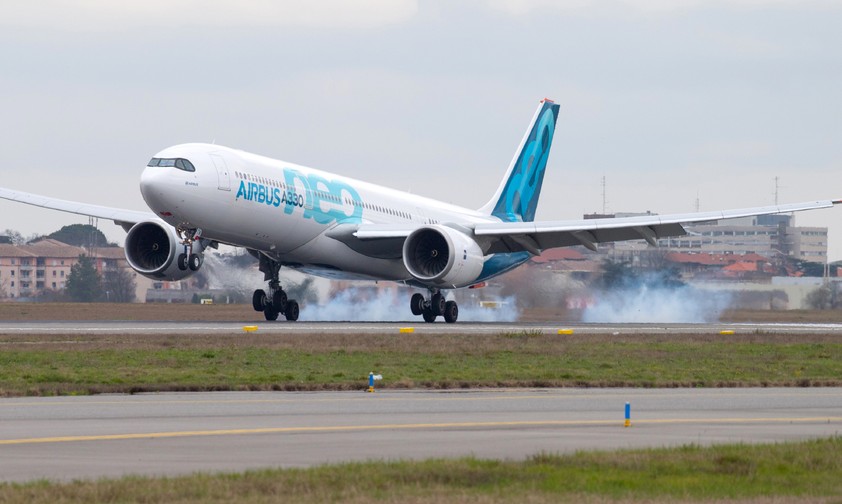 Airbus A330-900 bei der Landung: Die Lautstärke ist ein Problem.