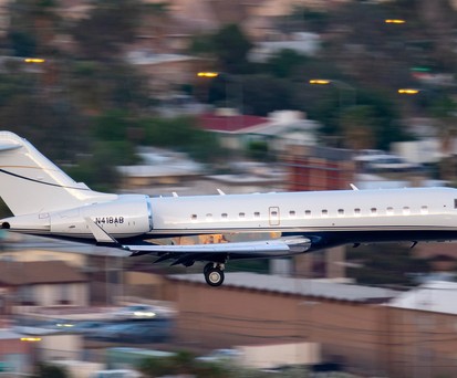 Bombardier Global Express landet in Las Vegas: Businessjet-Anbieter melden einen Nachfrageboom.