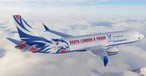 So sieht die Boeing 737 im Crystal Palace-Design aus: Der Ferienflieger wirbt für den Fußballverein.