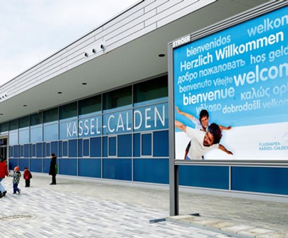 Terminal des Flughafens Kassel-Calden: Wenig los.