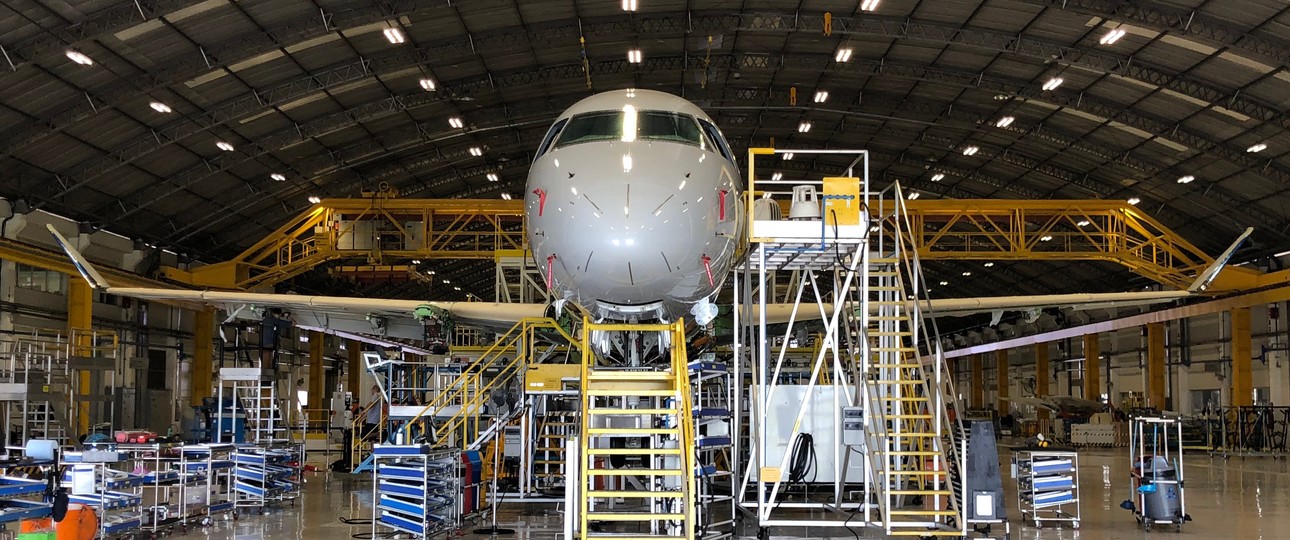 Produktion von E-Jets von Embraer in São José dos Campos: Boeing darf noch nicht zuschlagen.