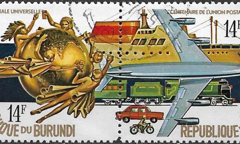 Briefmarke von Burundi: Die Nationalairline soll wieder abheben.