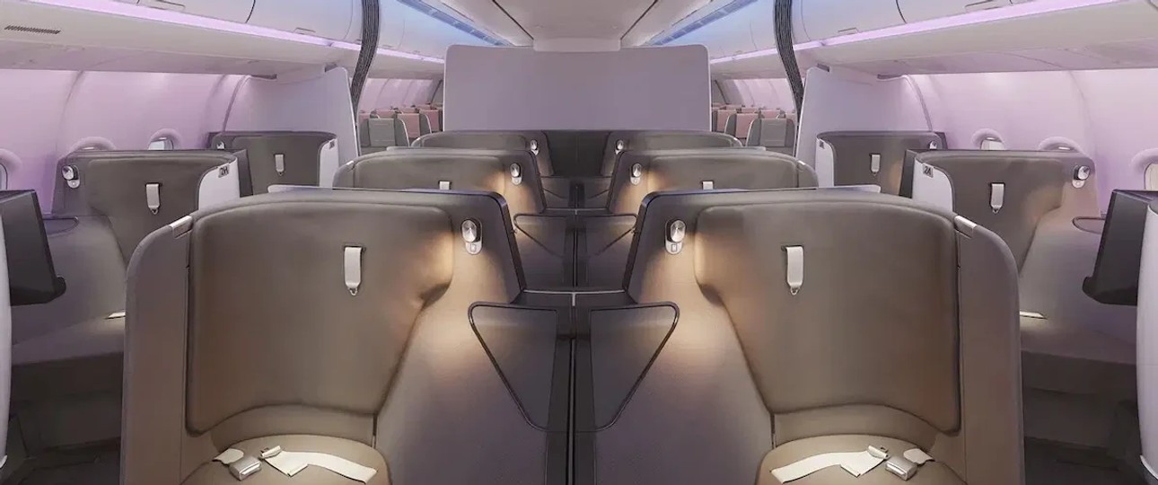 Die neue Business Class von Trinity Airways: Die Airline baut zwölf Sitze in ihre beste Reiseklasse.