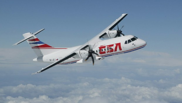 ATR 42 von CSA: Beim Brand vollständig zerstört.