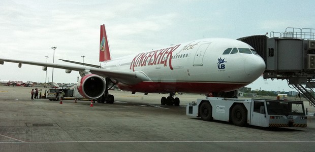 Maschine von Kingfisher in Delhi: Fluglinie ohne Zukunft.