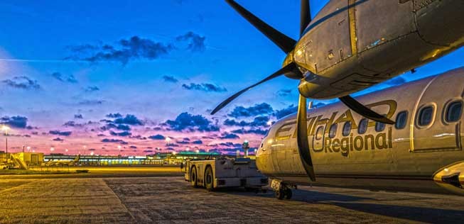 ATR 72 von Etihad Regional in Rom: Von der italienischen Hauptstadt fliegen die Schweizer für Alitalia unter anderem nach Ancona.