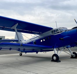 Die Antonov An-2 mit dem Kennzeichen D-FOKY am ...