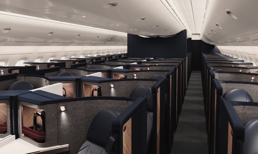 So wird es im Oberdeck aussehen: 106 Sitze nur in der Business Class.