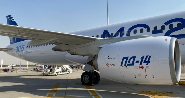 Irkut-MS-21-Testflieger mit dem PD-14: Jetzt gibt es keine Alternative mehr zum russischen Triebwerk.