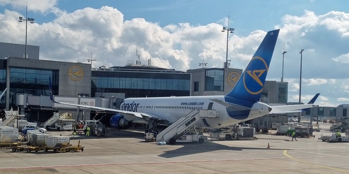 Das Flugzeug vor seinem zweitletzten Flug in Frankfurt.