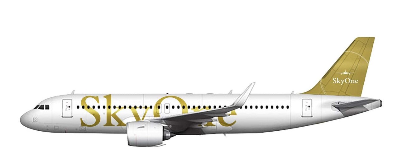 Flugzeug in den Farben von Sky One SK: Die Airline will ihre zwei bis drei Airbus A320 an andere Airlines vermieten.