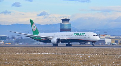 Die Boeing 787-10 von Eva Air in Graz: Ungewöhnlicher Besuch.