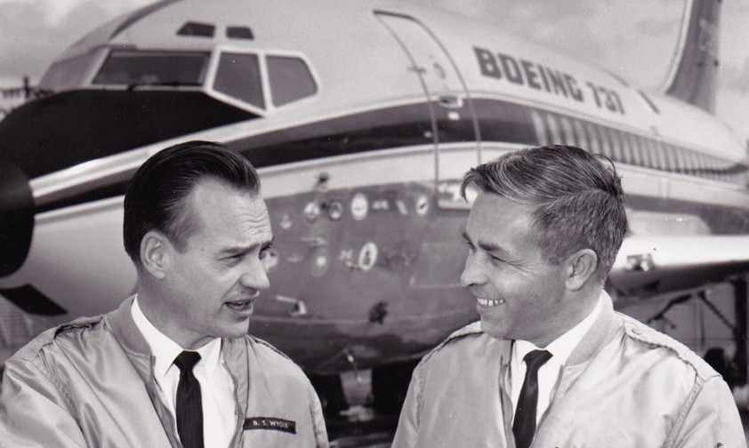 Brien Wygle (links): Kapitän des Erstfluges der Boeing 737.