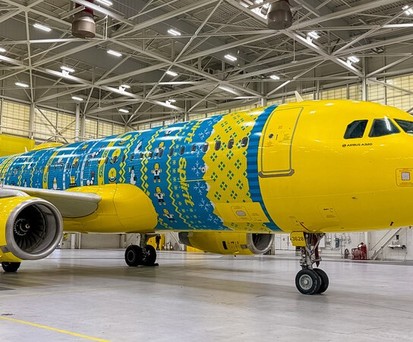 Spirit Airlines Airbus A320: Das Flugzeug wird das Design den ganzen Winter tragen. 