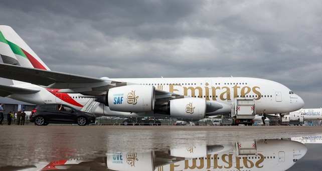 Airbus A380 von Emirates auf der ILA Berlin 2024: Die Golf-Airline will nach Berlin.