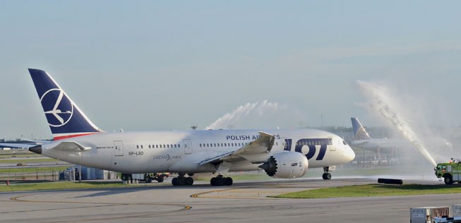 Dreamliner von Lot in Chicago: Neue Verbindung.