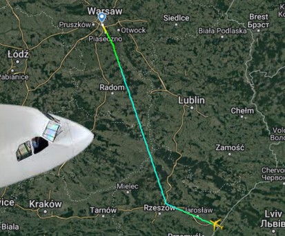 Nase der 9H-SME: Diese Route flog sie.