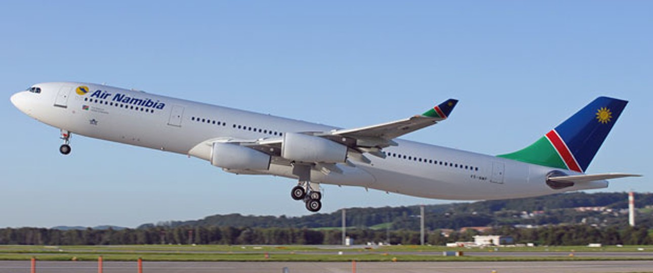A340 von Air Namibia: Ministrafe für die Nationale Airline.