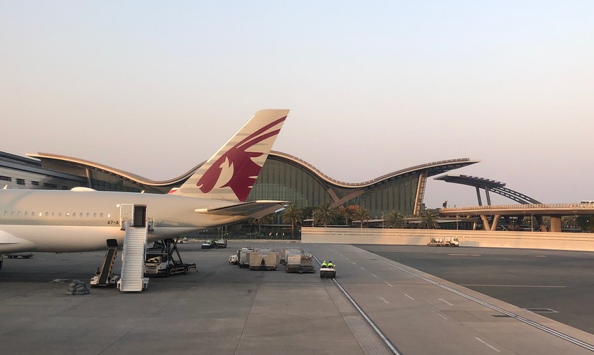 Qatar Airways in Doha: Nicht mehr viel unterwegs. 